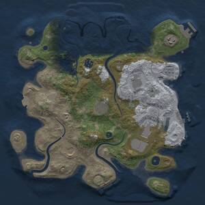 Thumbnail Rust Map: Procedural Map, Size: 3500, Seed: 1272258880, 13 Monuments