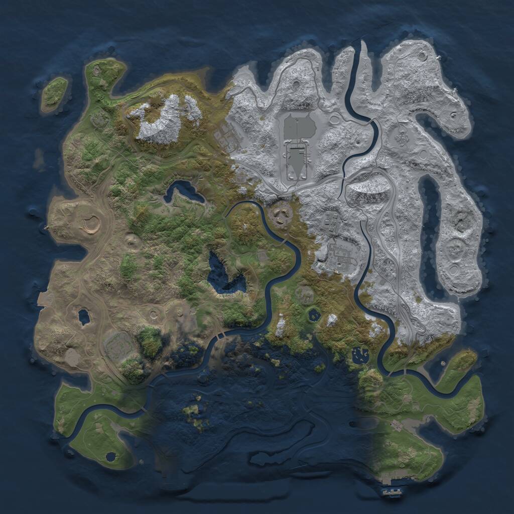 Rust Map: Procedural Map, Size: 4250, Seed: 1080298434, 15 Monuments