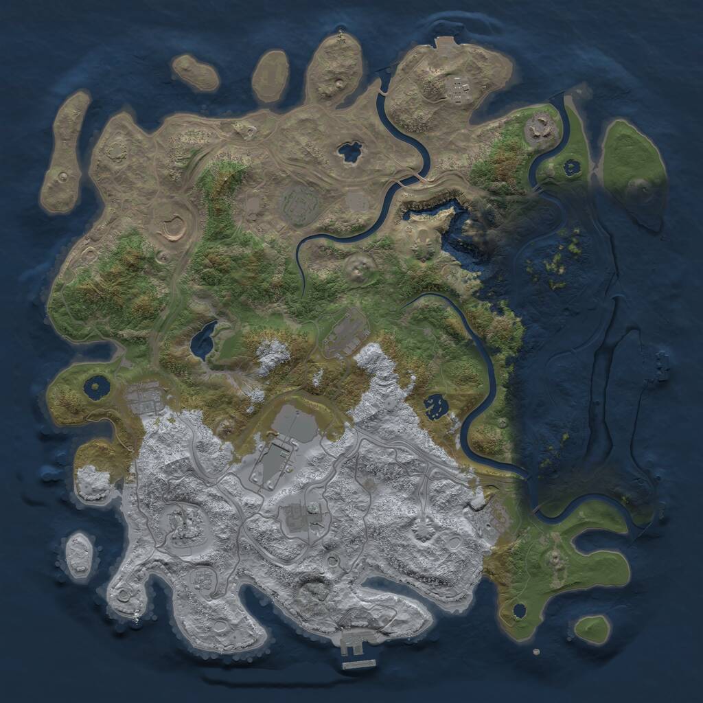 Rust Map: Procedural Map, Size: 4250, Seed: 1978943994, 17 Monuments