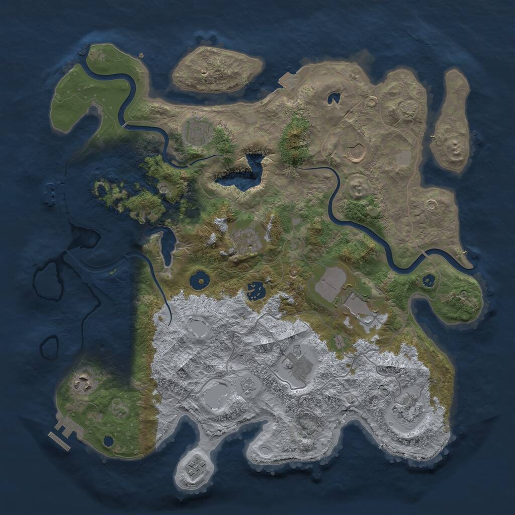 Rust Map: Procedural Map, Size: 4000, Seed: 555934536, 15 Monuments