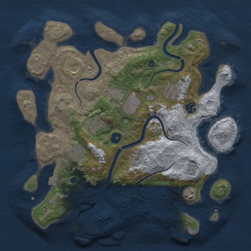 Rust Map: Procedural Map, Size: 3500, Seed: 29819, 13 Monuments