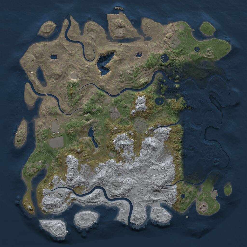 Rust Map: Procedural Map, Size: 4500, Seed: 1724703696, 15 Monuments