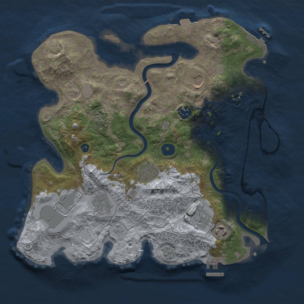 Rust Map: Procedural Map, Size: 3500, Seed: 378198722, 15 Monuments