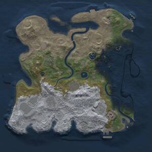 Thumbnail Rust Map: Procedural Map, Size: 3500, Seed: 378198722, 15 Monuments
