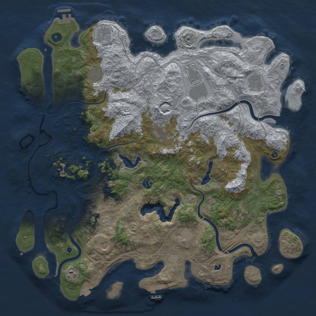 Rust Map: Procedural Map, Size: 4800, Seed: 1214515248, 17 Monuments