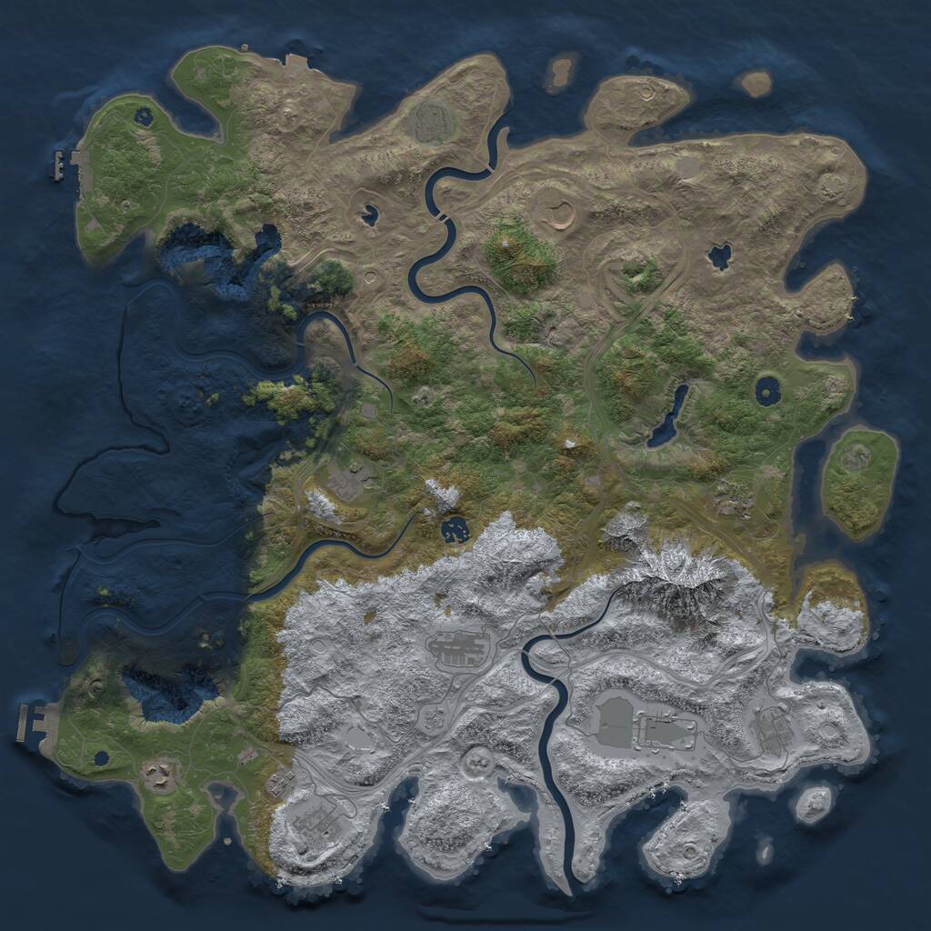 Rust Map: Procedural Map, Size: 5000, Seed: 1205357366, 17 Monuments