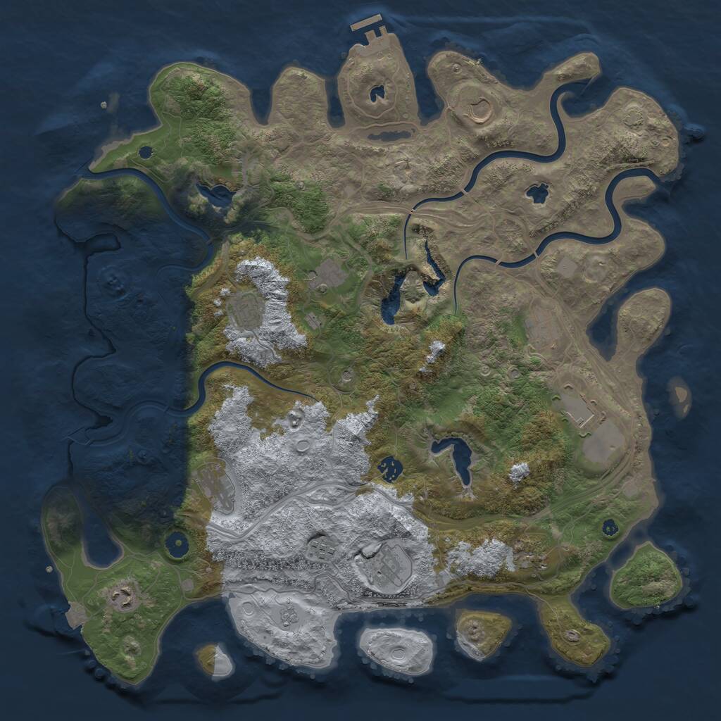 Rust Map: Procedural Map, Size: 4500, Seed: 631780158, 16 Monuments