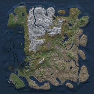 Thumbnail Rust Map: Procedural Map, Size: 4500, Seed: 1091972046, 16 Monuments