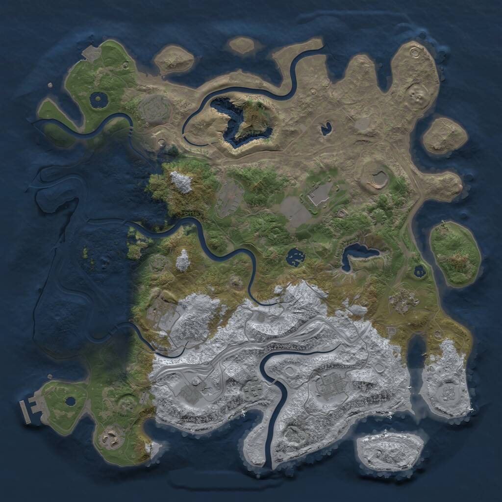 Rust Map: Procedural Map, Size: 4250, Seed: 815769947, 16 Monuments