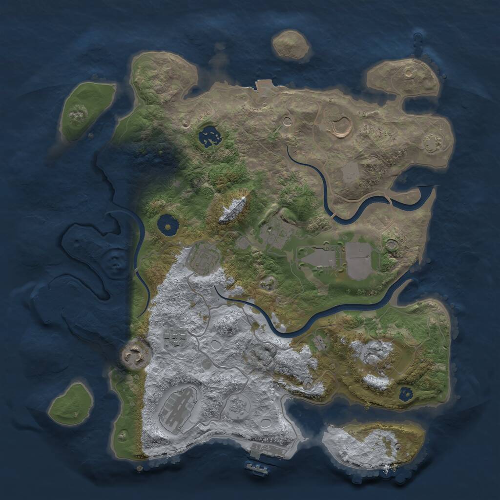 Rust Map: Procedural Map, Size: 3500, Seed: 1301416648, 15 Monuments