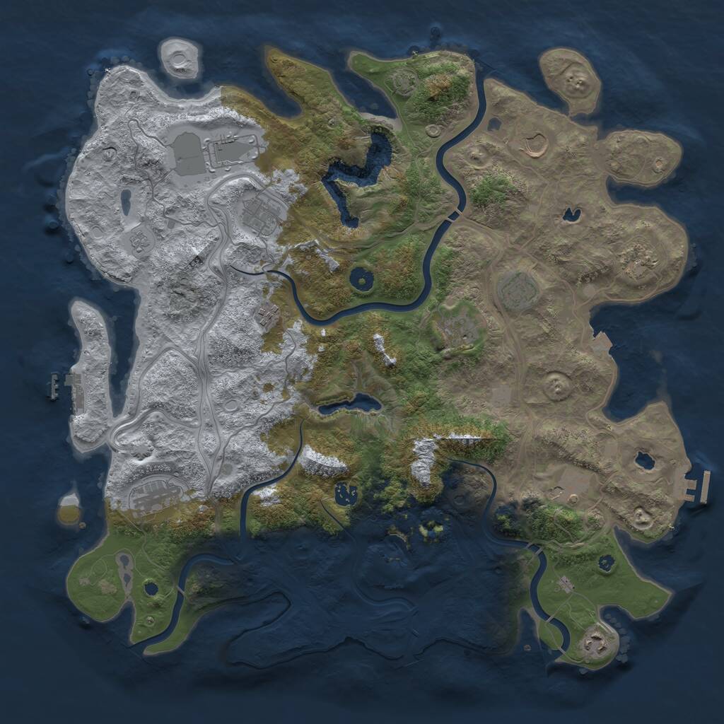 Rust Map: Procedural Map, Size: 4500, Seed: 1571174053, 17 Monuments