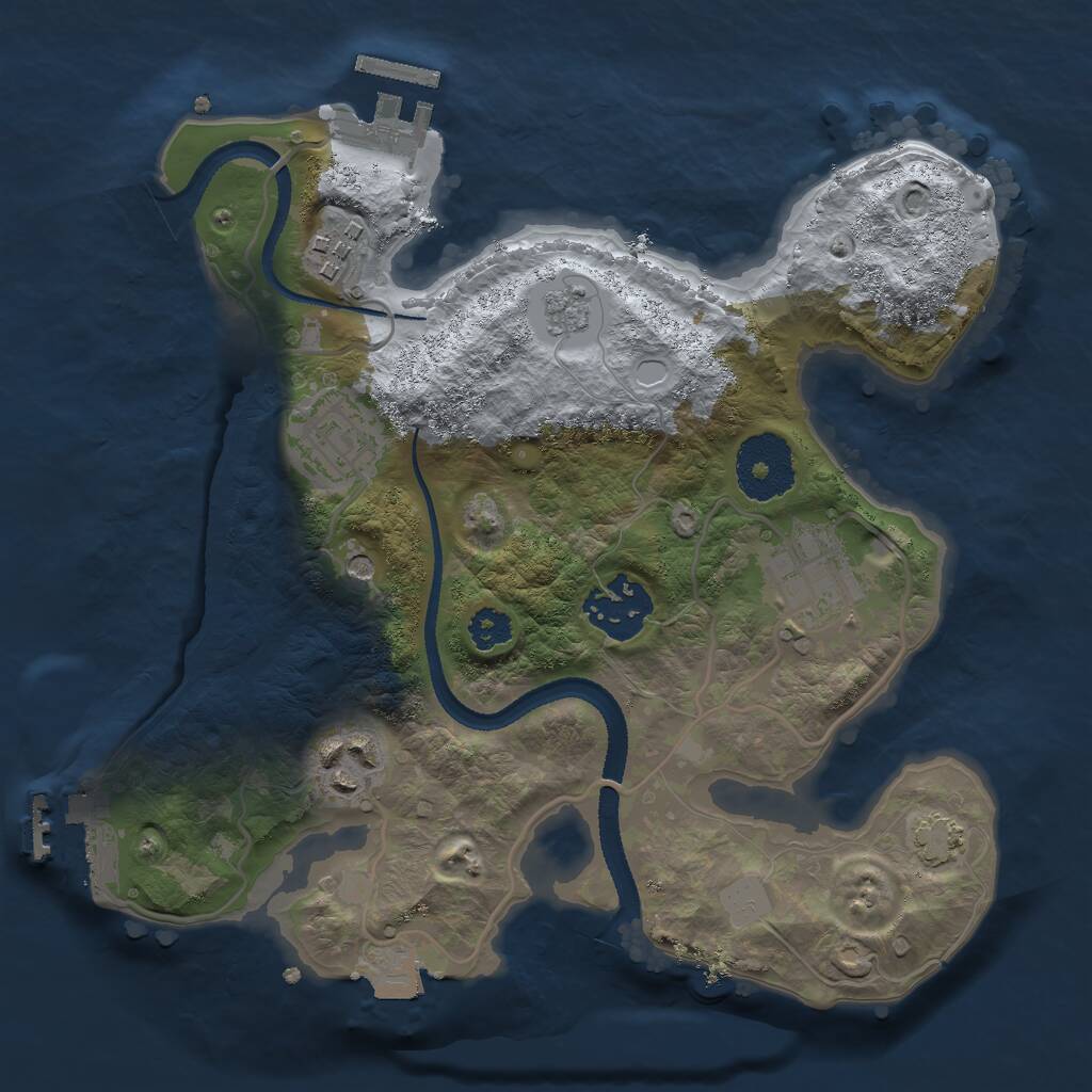 Rust Map: Procedural Map, Size: 2600, Seed: 675590471, 11 Monuments