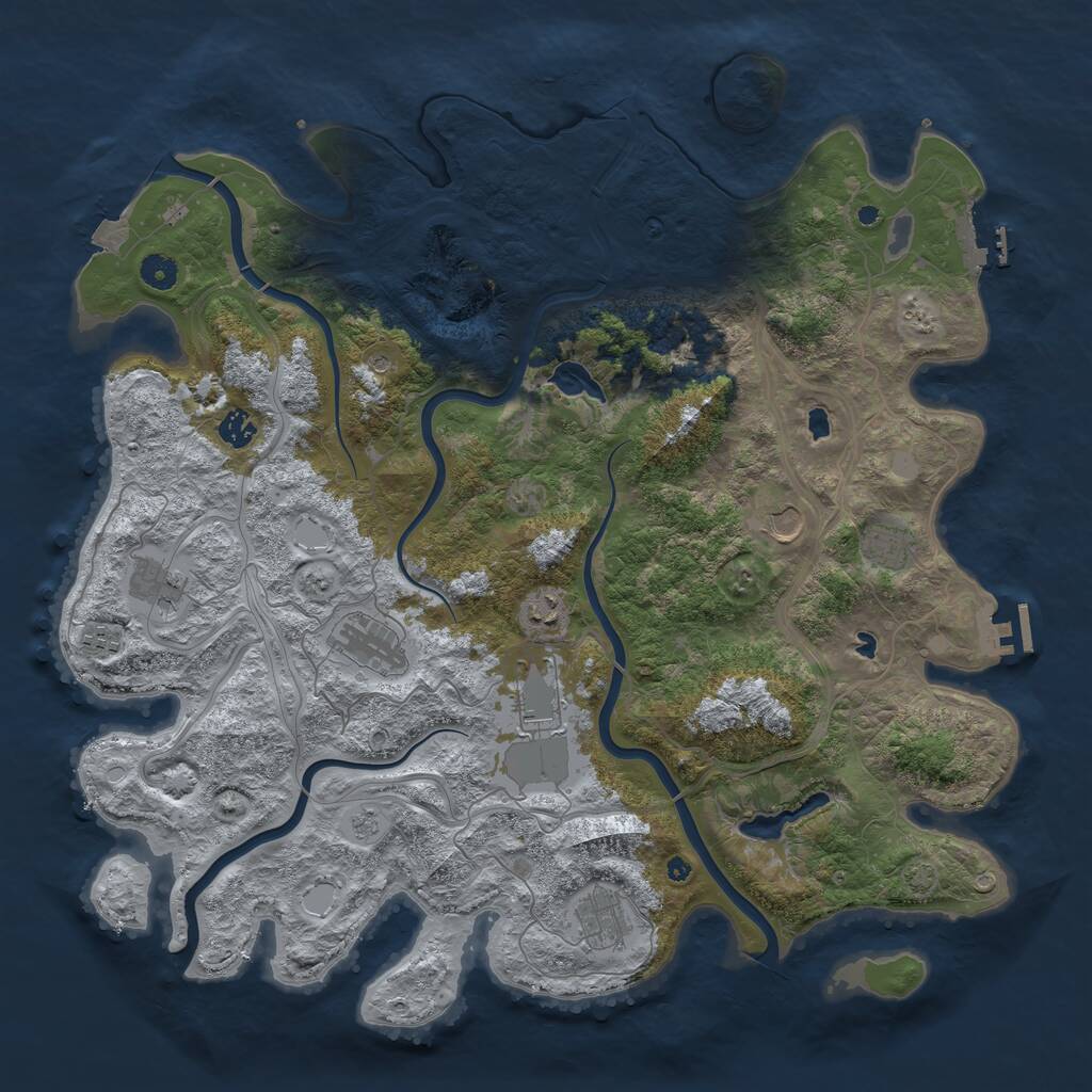 Rust Map: Procedural Map, Size: 4500, Seed: 1750484312, 15 Monuments