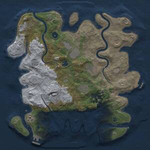 Thumbnail Rust Map: Procedural Map, Size: 3700, Seed: 1302101821, 15 Monuments