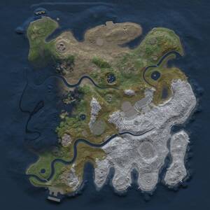 Thumbnail Rust Map: Procedural Map, Size: 3500, Seed: 1108040337, 14 Monuments