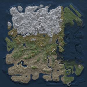 Thumbnail Rust Map: Procedural Map, Size: 5500, Seed: 891766924, 17 Monuments