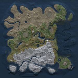 Thumbnail Rust Map: Procedural Map, Size: 4000, Seed: 53645228, 17 Monuments