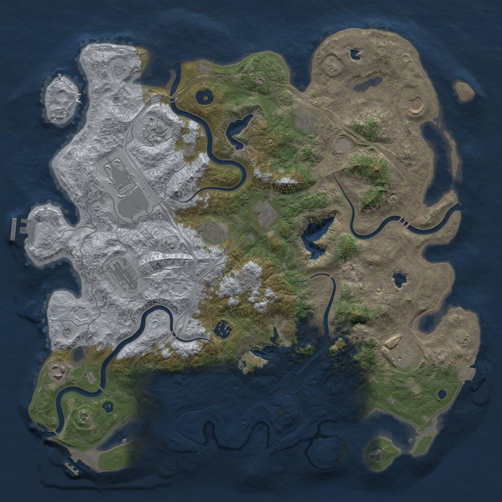 Rust Map: Procedural Map, Size: 4500, Seed: 1620511913, 17 Monuments