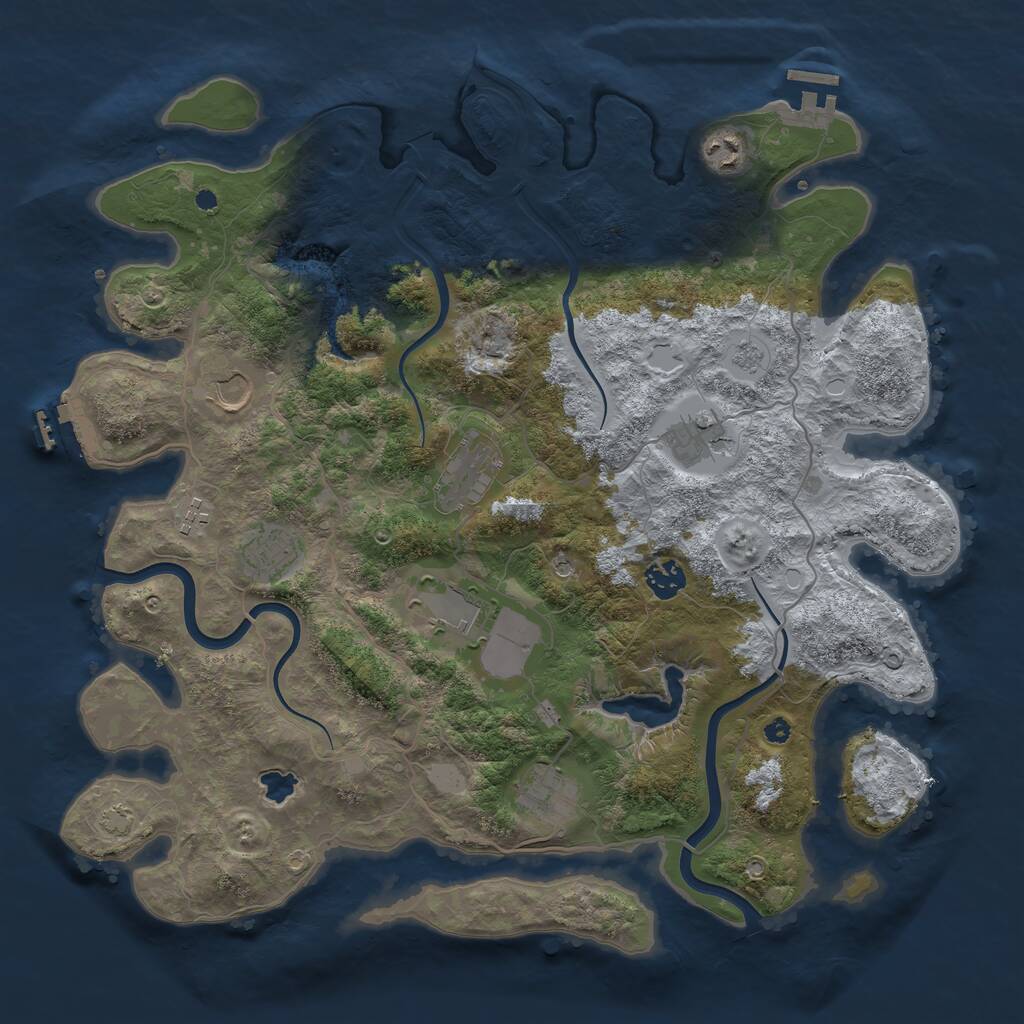 Rust Map: Procedural Map, Size: 4000, Seed: 2123040368, 15 Monuments