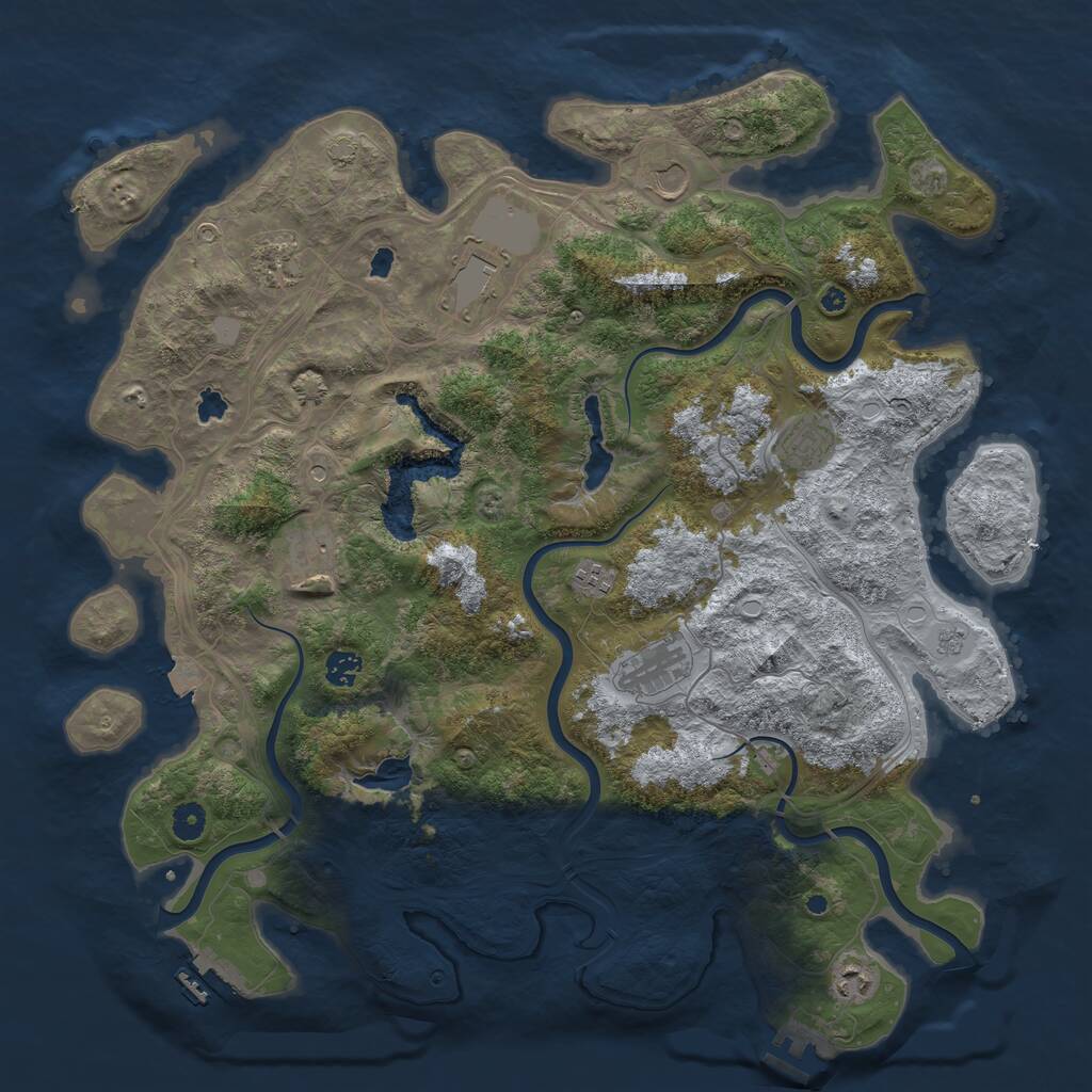 Rust Map: Procedural Map, Size: 4500, Seed: 742808414, 15 Monuments