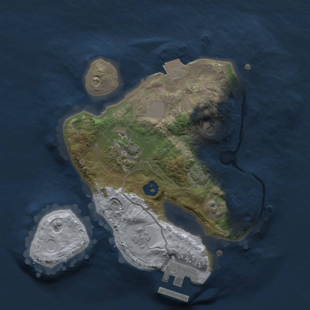 Rust Map: Procedural Map, Size: 2000, Seed: 1535915472, 6 Monuments
