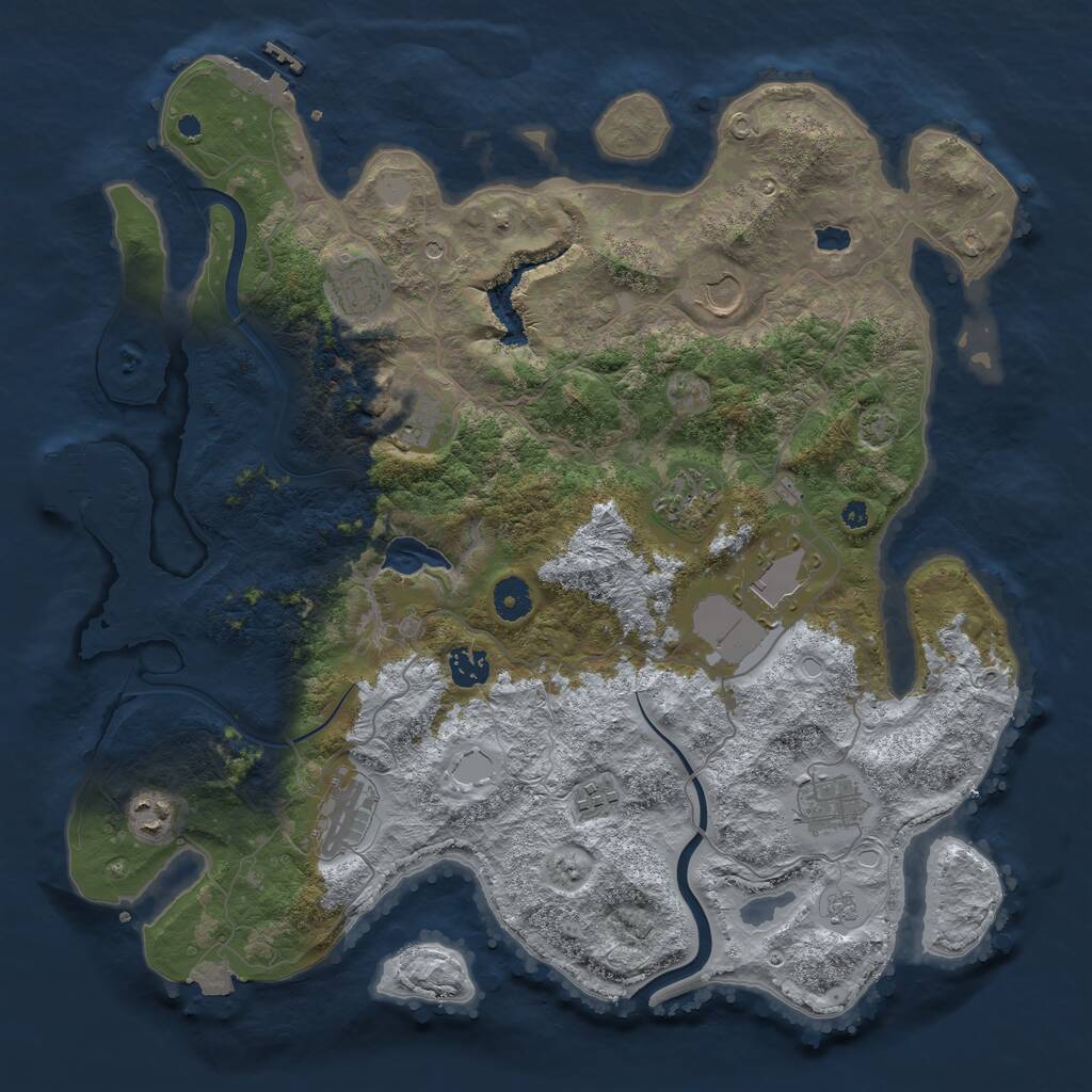 Rust Map: Procedural Map, Size: 4000, Seed: 915994185, 16 Monuments