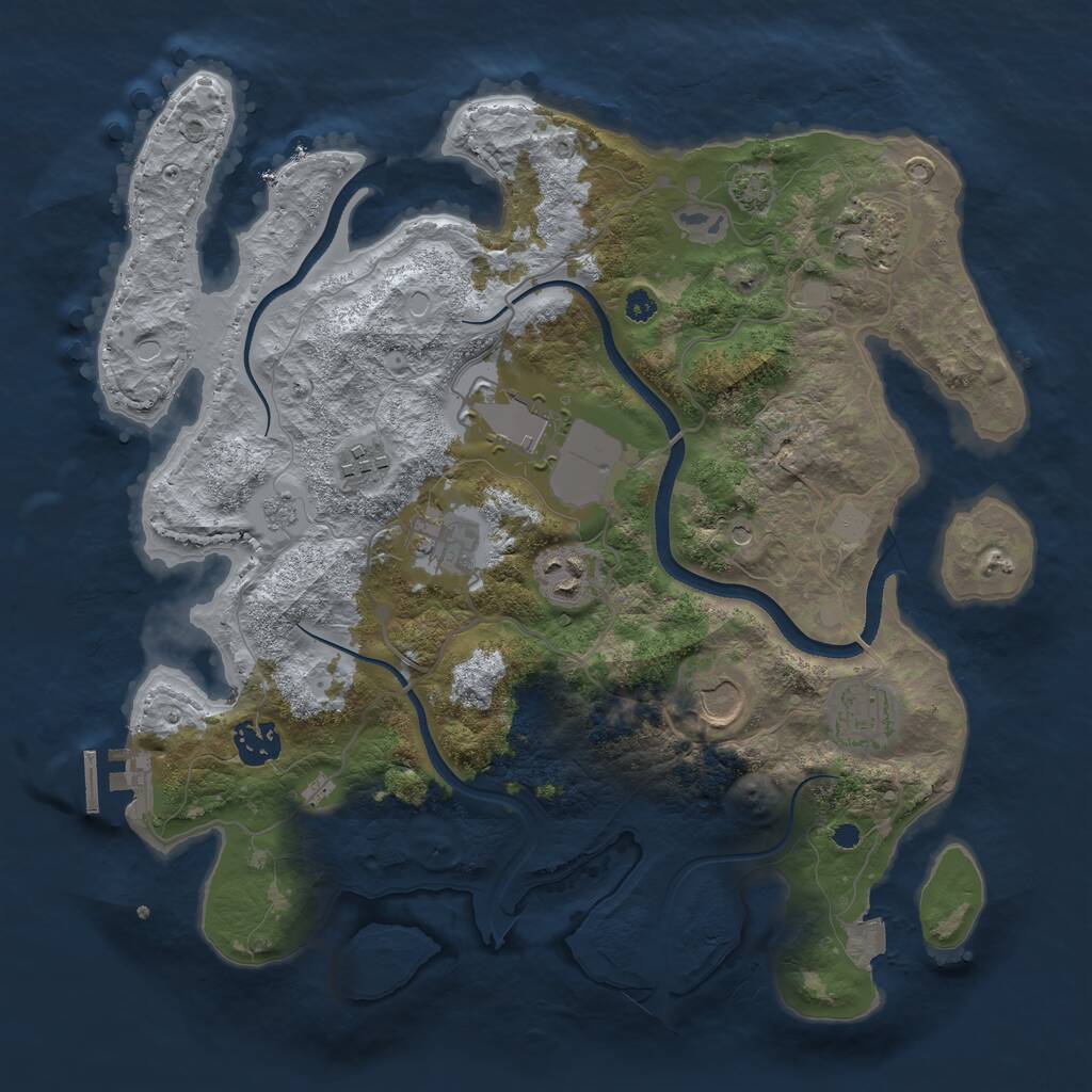 Rust Map: Procedural Map, Size: 3500, Seed: 50905, 13 Monuments