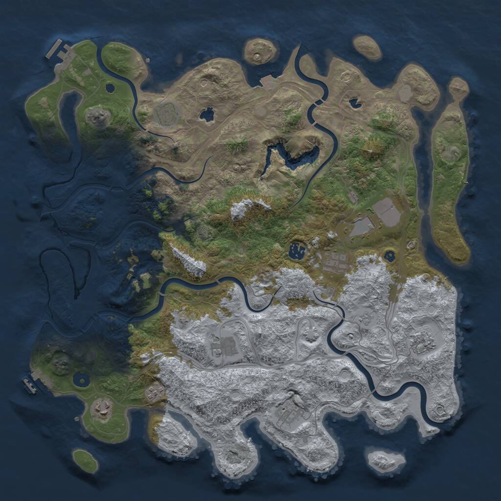 Rust Map: Procedural Map, Size: 4500, Seed: 826114725, 15 Monuments