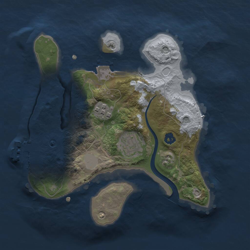 Rust Map: Procedural Map, Size: 2200, Seed: 2090889334, 4 Monuments