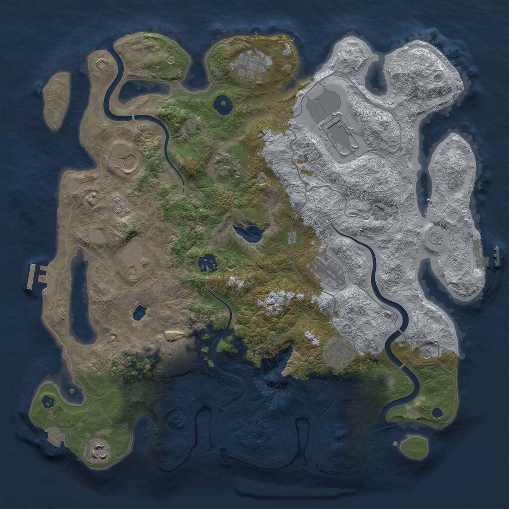 Rust Map: Procedural Map, Size: 4000, Seed: 1386391117, 17 Monuments