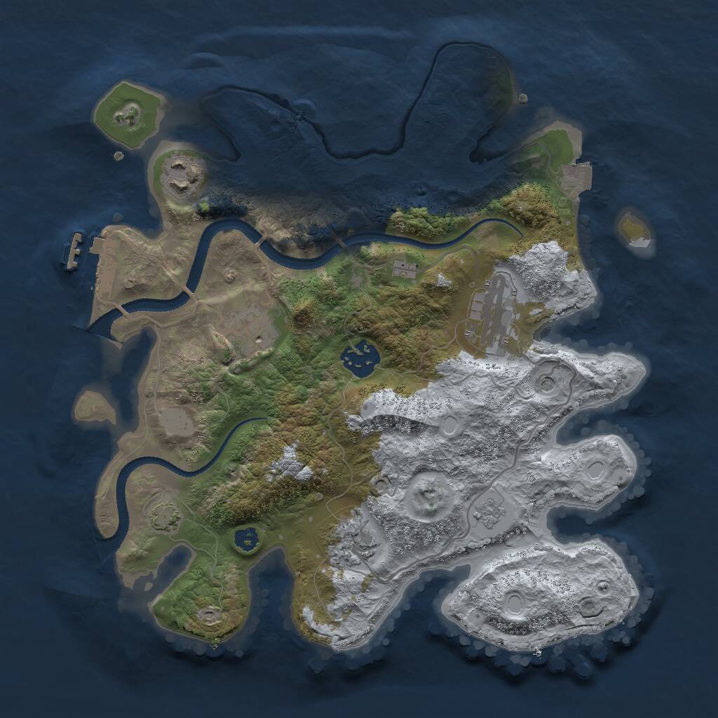 Rust Map: Procedural Map, Size: 3000, Seed: 449180497, 10 Monuments