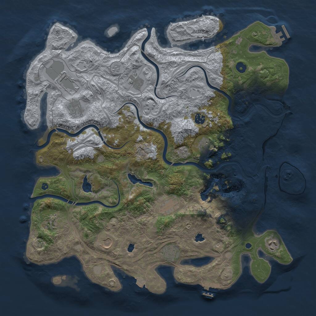 Rust Map: Procedural Map, Size: 4500, Seed: 972484607, 17 Monuments