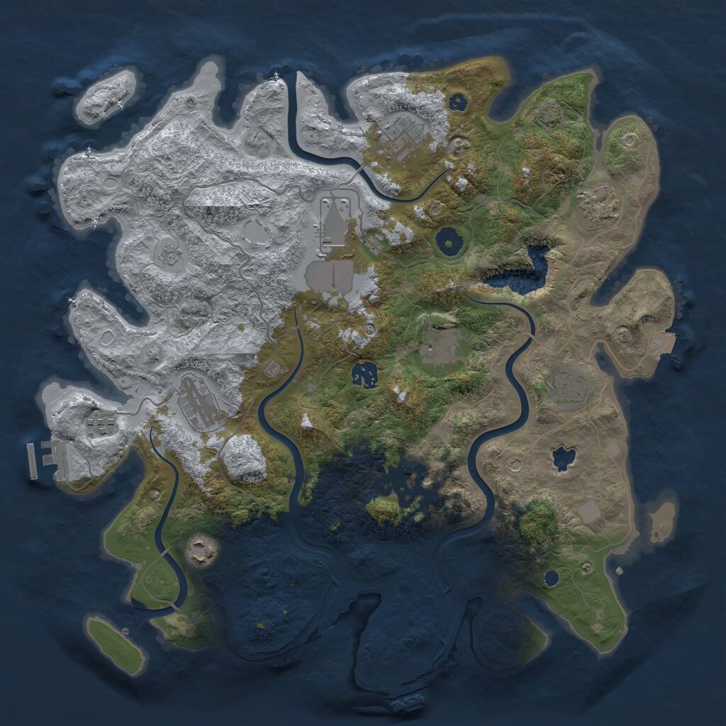 Rust Map: Procedural Map, Size: 4000, Seed: 1571256173, 16 Monuments