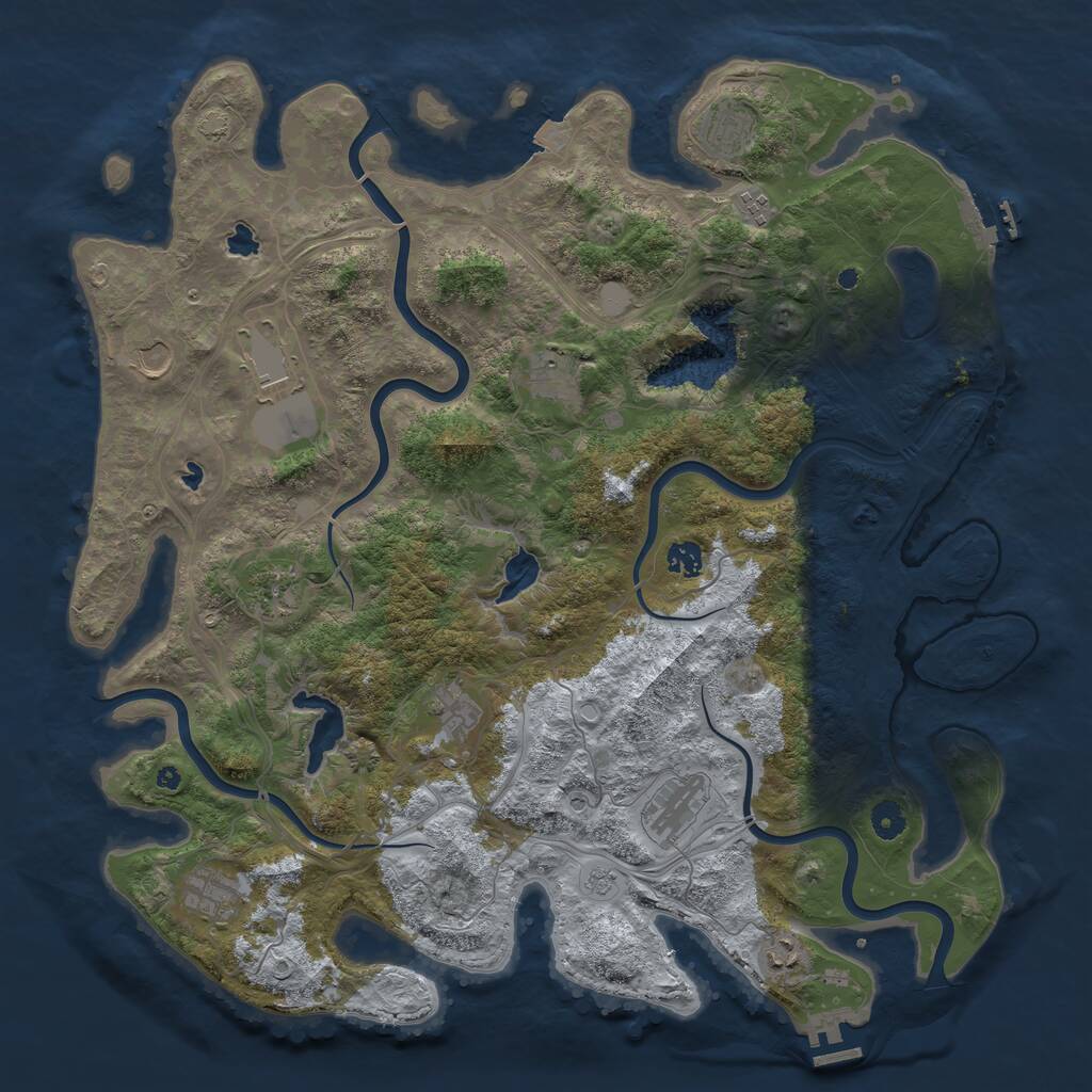 Rust Map: Procedural Map, Size: 4500, Seed: 1859267726, 17 Monuments