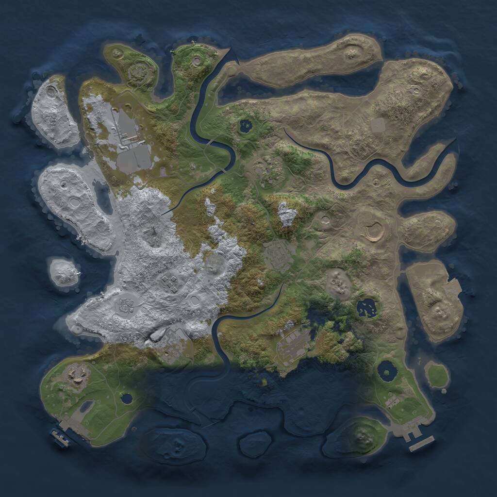 Rust Map: Procedural Map, Size: 3750, Seed: 57246493, 15 Monuments