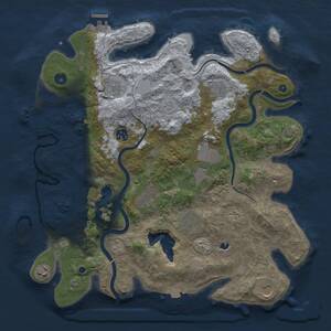 Thumbnail Rust Map: Procedural Map, Size: 4050, Seed: 992872535, 16 Monuments