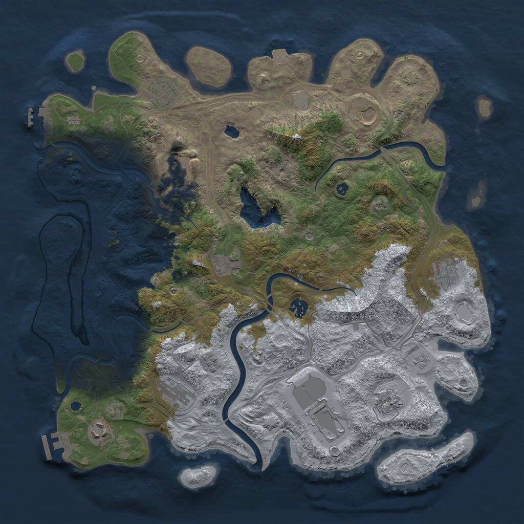 Rust Map: Procedural Map, Size: 4250, Seed: 2092231518, 17 Monuments