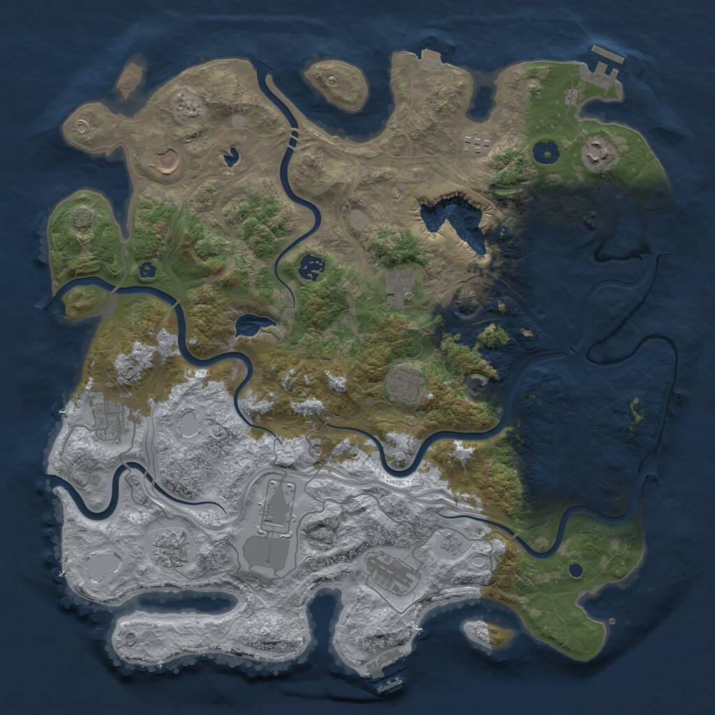 Rust Map: Procedural Map, Size: 4250, Seed: 1149349967, 16 Monuments