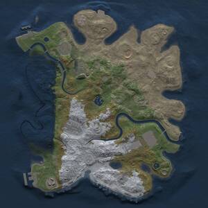 Thumbnail Rust Map: Procedural Map, Size: 3500, Seed: 1028799680, 15 Monuments