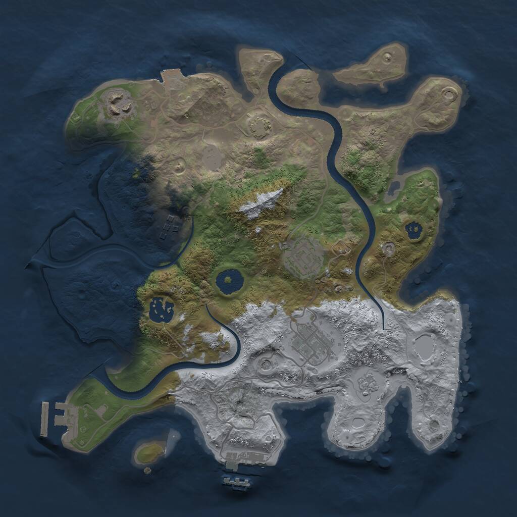 Rust Map: Procedural Map, Size: 3000, Seed: 1422963698, 11 Monuments