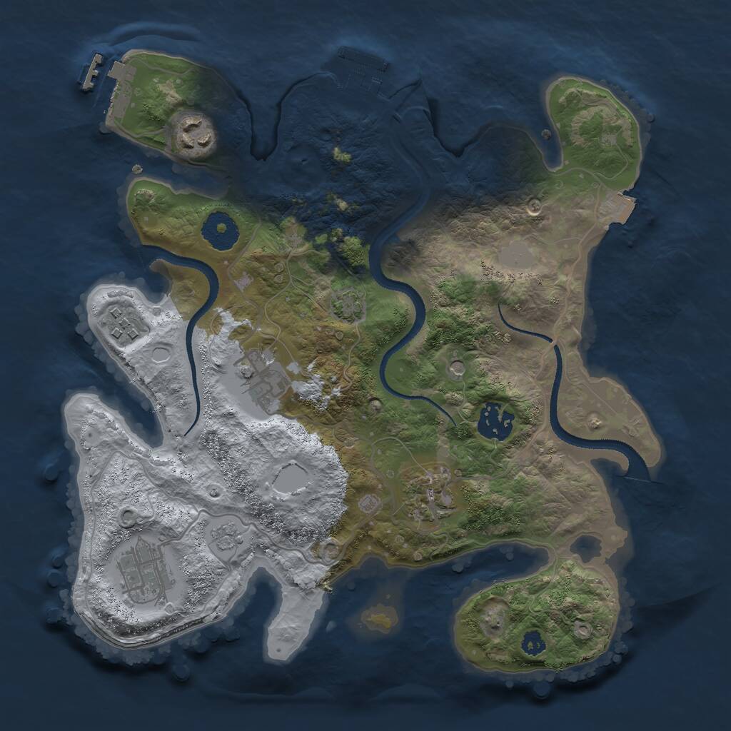 Rust Map: Procedural Map, Size: 3000, Seed: 14999, 12 Monuments