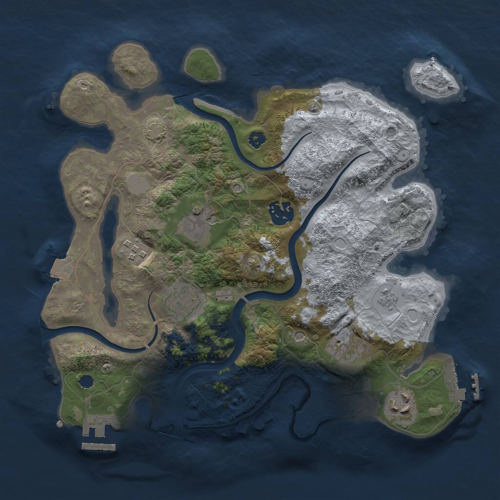 Rust Map: Procedural Map, Size: 3000, Seed: 432868337, 12 Monuments