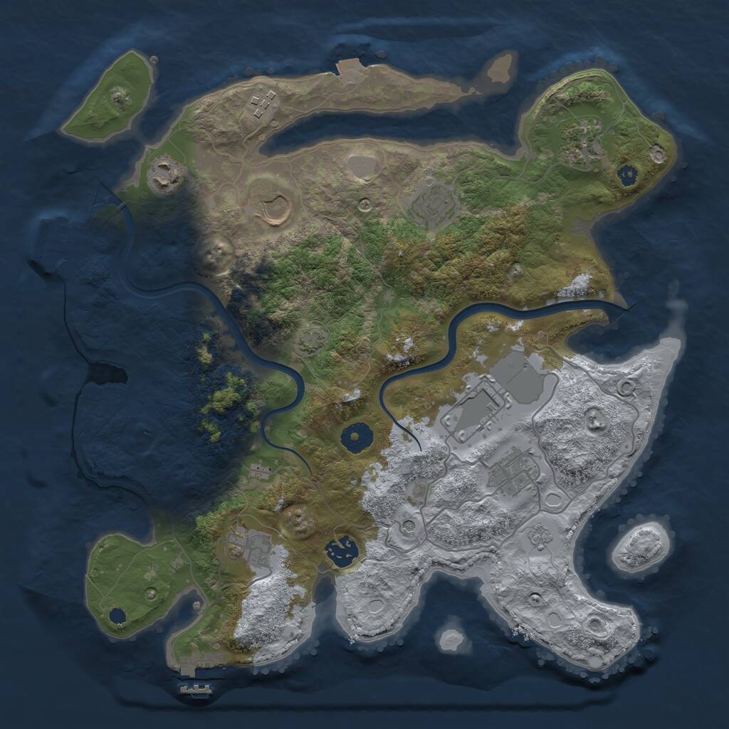 Rust Map: Procedural Map, Size: 3600, Seed: 5201969, 15 Monuments