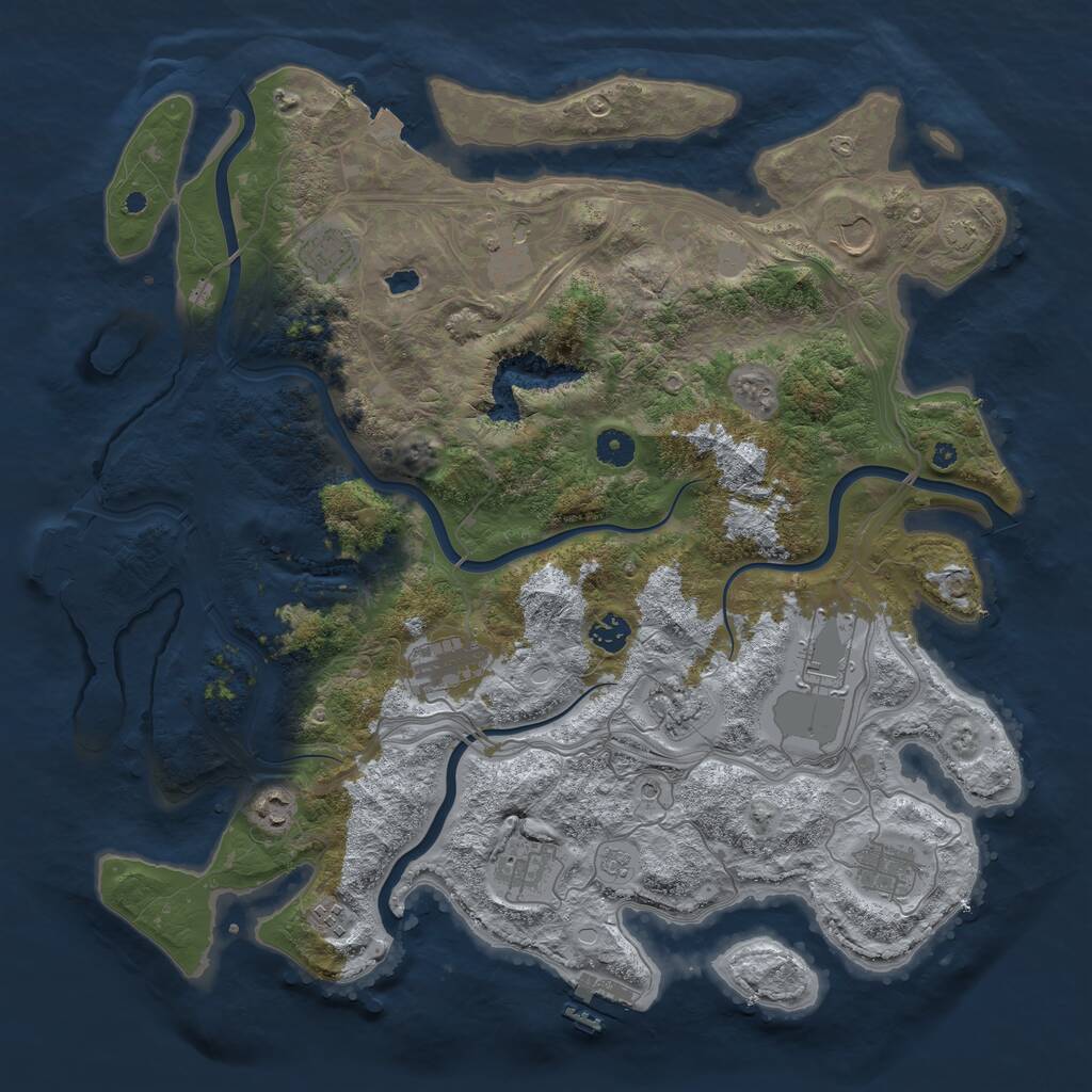 Rust Map: Procedural Map, Size: 4300, Seed: 1206, 17 Monuments