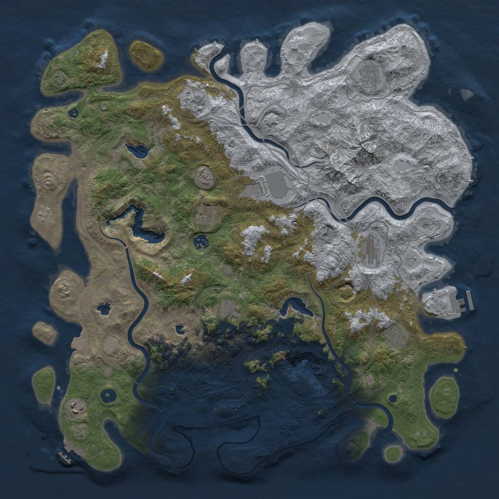 Rust Map: Procedural Map, Size: 5000, Seed: 981931173, 16 Monuments