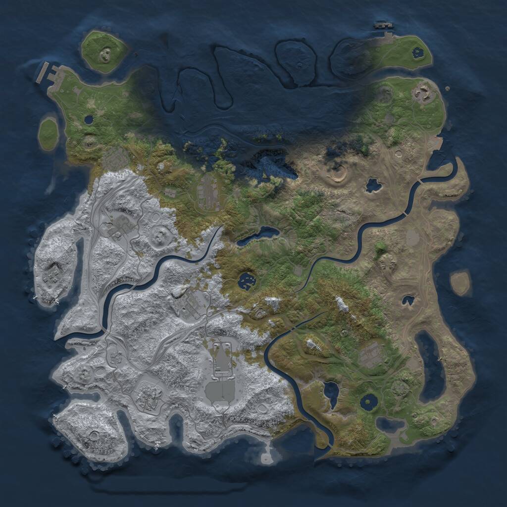 Rust Map: Procedural Map, Size: 4500, Seed: 156817060, 17 Monuments