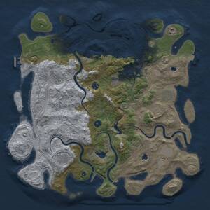 Thumbnail Rust Map: Procedural Map, Size: 4500, Seed: 1334761029, 14 Monuments