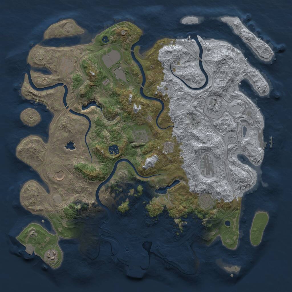 Rust Map: Procedural Map, Size: 4250, Seed: 1998048399, 17 Monuments