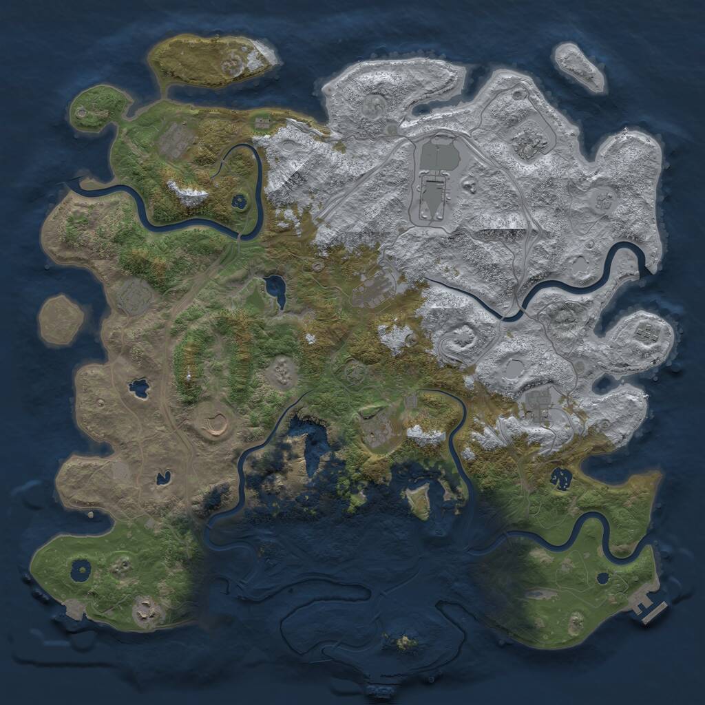 Rust Map: Procedural Map, Size: 4800, Seed: 1675641216, 17 Monuments