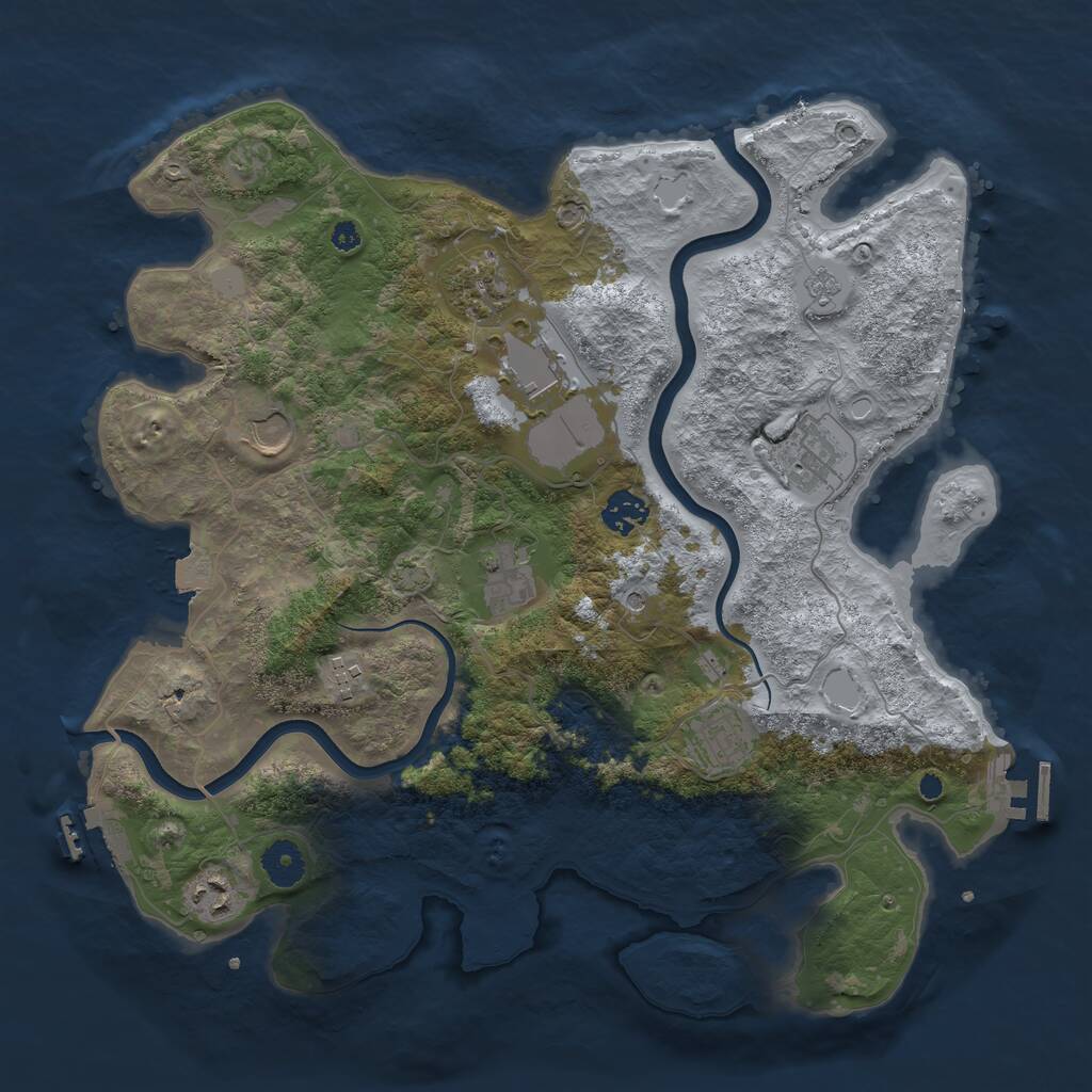 Rust Map: Procedural Map, Size: 3750, Seed: 1956292331, 15 Monuments